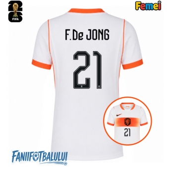 Țările de Jos Frenkie de Jong #21 Echipament de Fotbal Replică Mondial 2026 Femei Deplasare